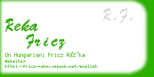 reka fricz business card